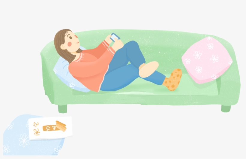 Fresh Colorful Cartoon Fat House Png And Psd - Couch, transparent png #8456896