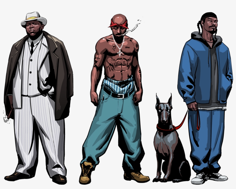 Biggie Smalls, Tupac Shakur, And Snoop Dogg - Nate Dogg Caricatura, transparent png #8457031