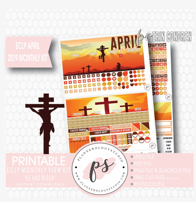 He Has Risen April Easter 2019 Monthly View Kit Digital - Poster, transparent png #8457631