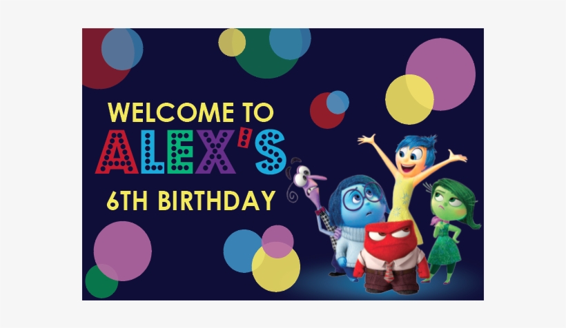 Inside Out Personalized Kid's Birthday Party Greeting - Cartoon, transparent png #8458121