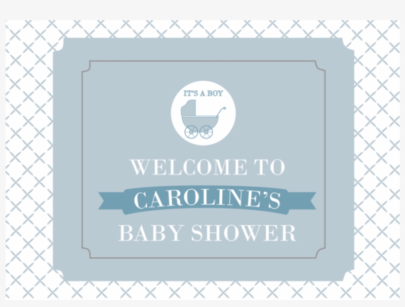 Baby Pram Boy Personalised Baby Shower Greeting Sign - Circle, transparent png #8458479