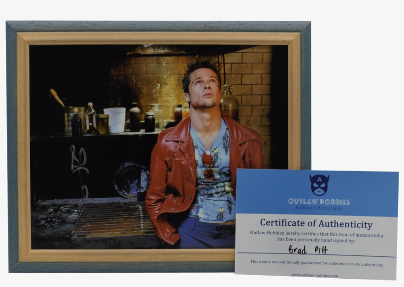 Framed Brad Pitt Autograph Authentic Sign Of Tyler - Tyler Durden Quotes Things You Own, transparent png #8459176