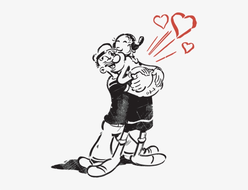 Popeye In Love - Illustration, transparent png #8459370