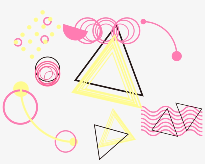 Memphis Style Creative Geometry Triangles Red Png And, transparent png #8459502