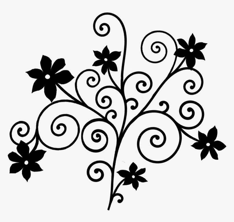 Arabesco Preto - Flower Ornament, transparent png #8460042