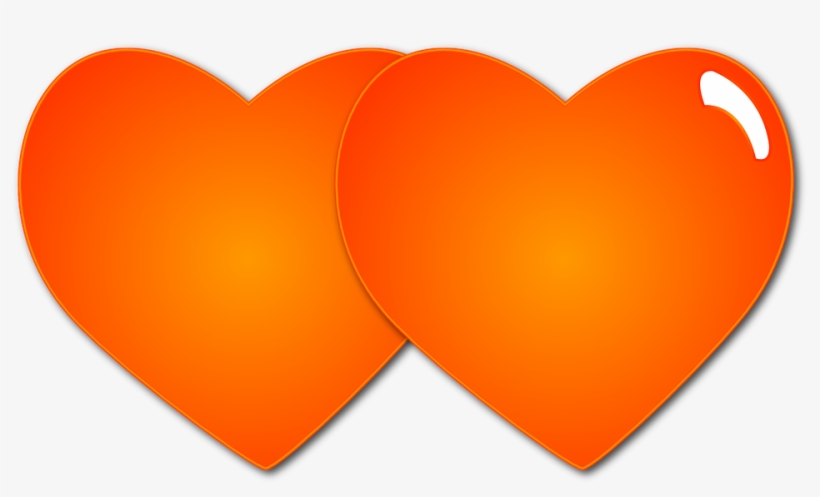 Orange Heart Png - รูป หัวใจ สี ส้ม, transparent png #8460234
