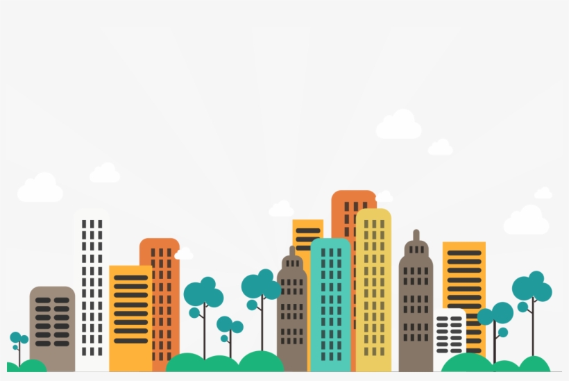Flat Color Abstract City Background 1 Flat Color Abstract - City Flat Design Png, transparent png #8460237