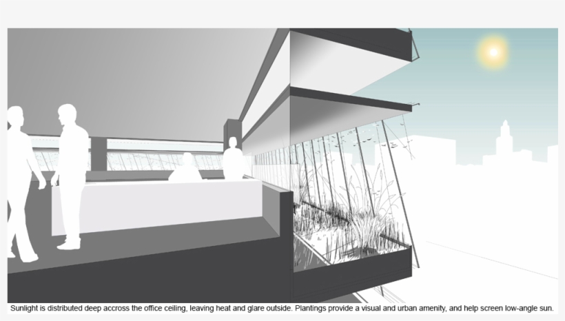 Retrofitted Office Building Exterior Light Shelves - Interior Design, transparent png #8460286