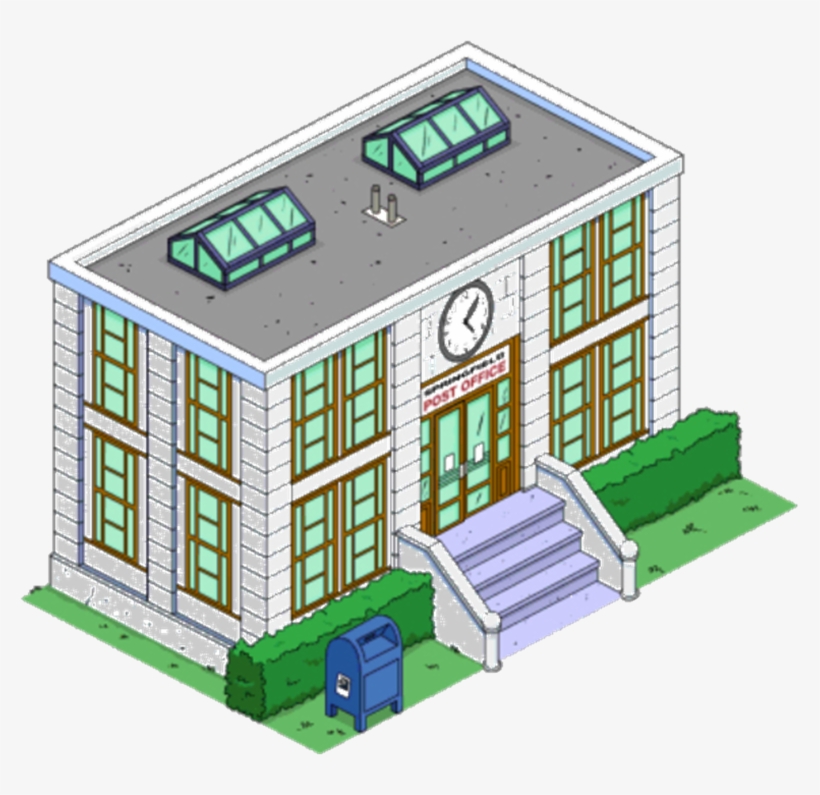 Springfield Post Office Tapped Out - Post Office In The Simpsons, transparent png #8460603