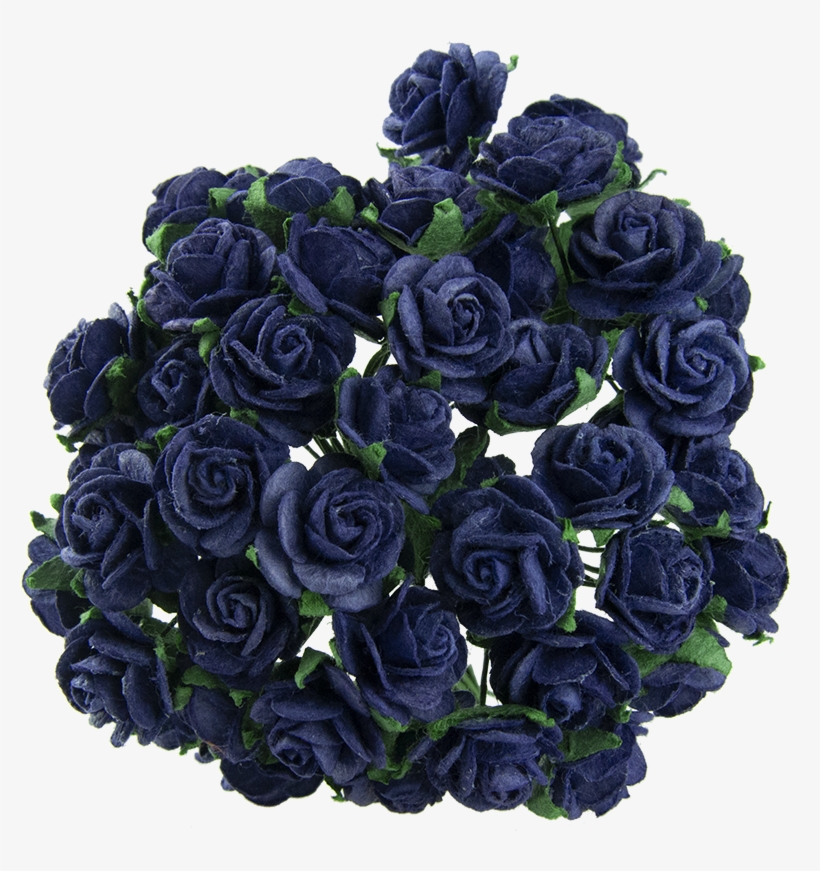 Navy Blue Mulberry Paper Open Roses - Floribunda, transparent png #8460684