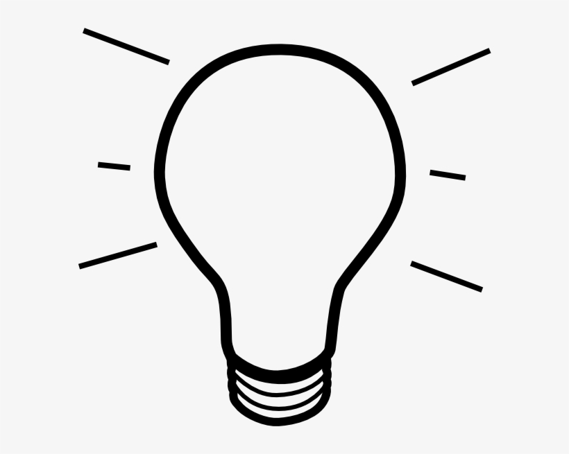 Light Bulb Clipart Black And White Png, transparent png #8461428