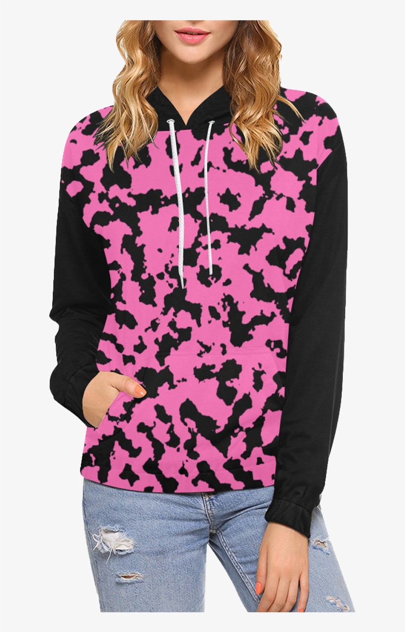 Women's Pink Camo Country Girl Hoodie - Sweatshirt, transparent png #8461597