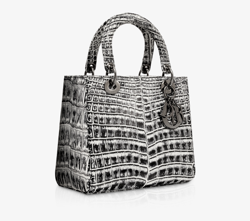 Dior Black And White Crocodile Papillon Lady Dior Bag - Lady Dior Bag Crocodile, transparent png #8463670