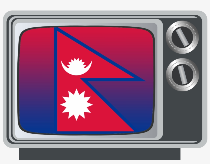 Nepal Flag On Tv - Old Television Black And White, transparent png #8466590