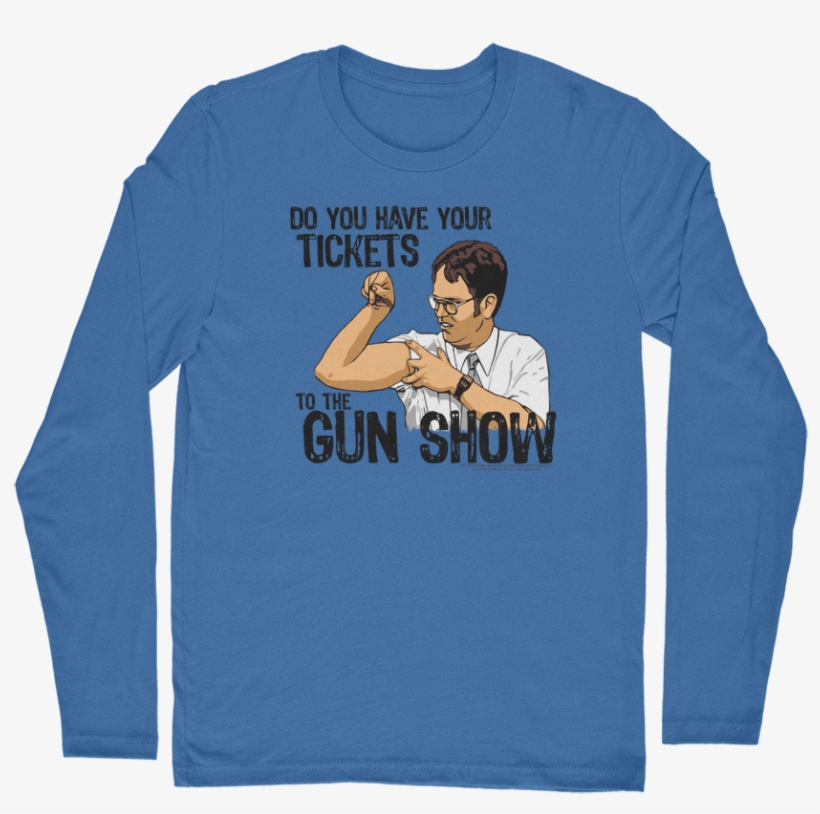 The Office "dwight Gun Show" Classic Long Sleeve T-shirt - Comision Nacional De Riego, transparent png #8468026