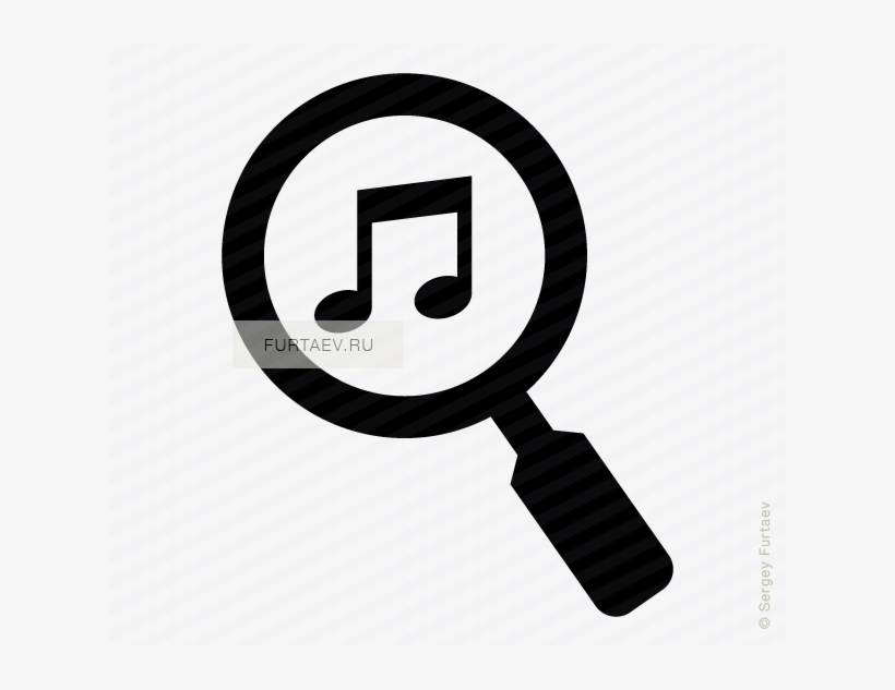 Vector Icon Of Musical Note Under Magnifying Glass - Traffic Sign, transparent png #8471174
