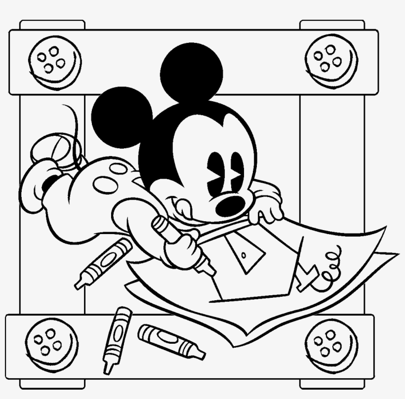 Baby Coloring Pages - Desenho Do Mickey Mouse Para Colorir, transparent png #8471636