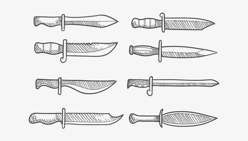 Hand Drawn Bayonet - Hunting Knife, transparent png #8471833