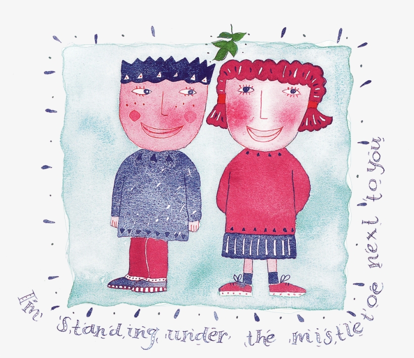 I'm Standing Under The Mistletoe - Child Art, transparent png #8473842
