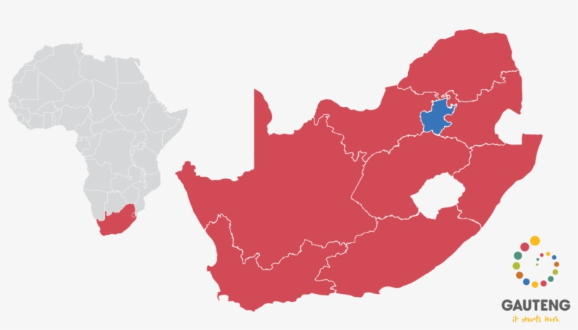 The Map Below Shows Gauteng's Positioning In Relation - Hd Map Of South Africa, transparent png #8474085