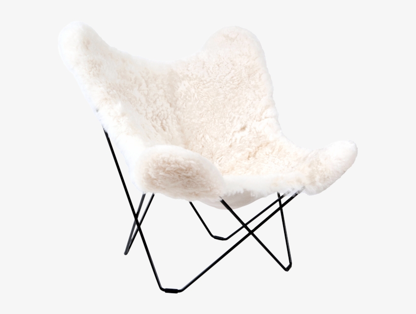 Cuero Butterfly Chair White Sheepskin - Vlinderstoel Schapenvacht, transparent png #8474375