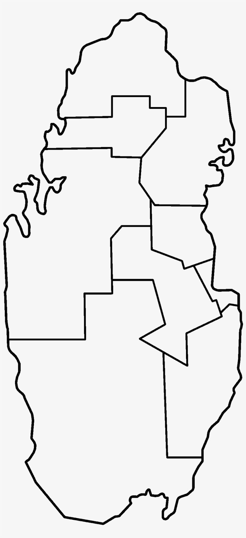 Qatar Governorates Blank - Qatar Map, transparent png #8474916
