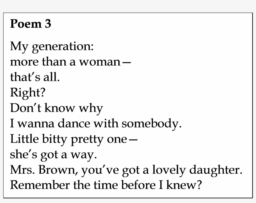 Titles For Poems Song Poetry Emily Paonessa - Title Examples For Poems, transparent png #8477358