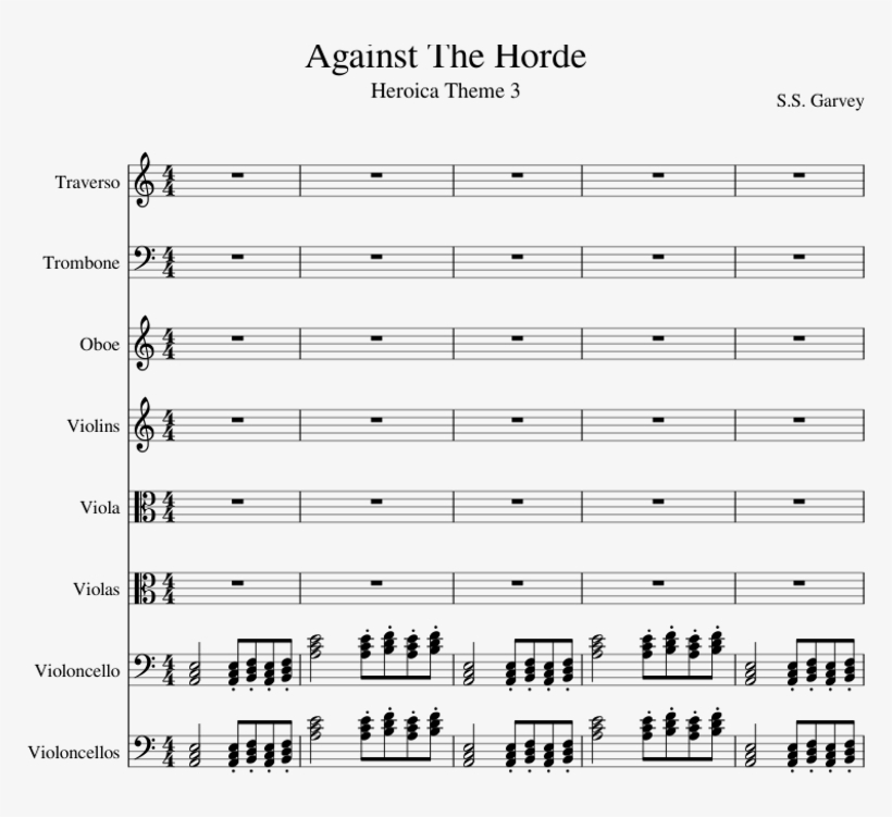 Against The Horde Sheet Music For Flute, Trombone, - Sheet Music, transparent png #8477363