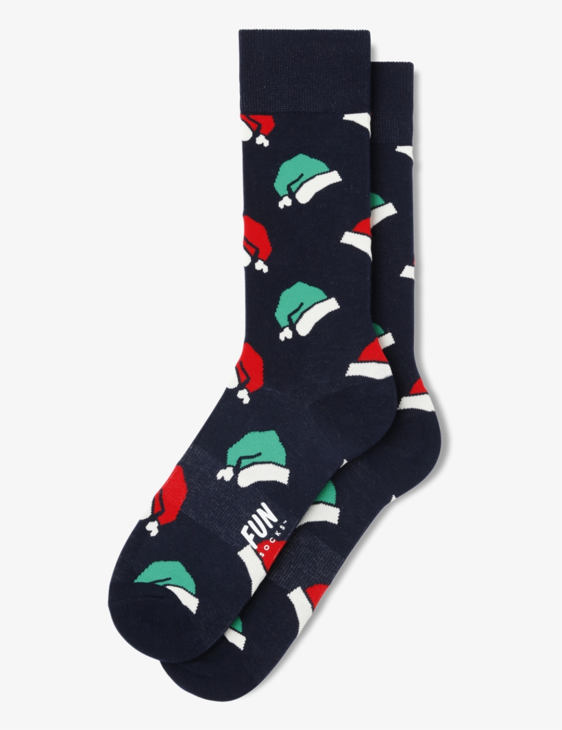 Men's Santa Hat Socks - Sock, transparent png #8478332