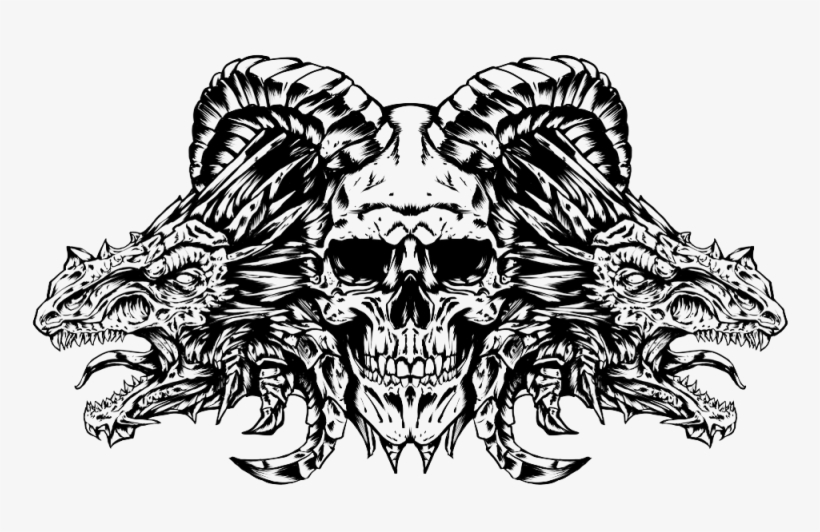 Dragon Priest Icon - Cool Demon Dragon Skull Drawing, transparent png #8478825