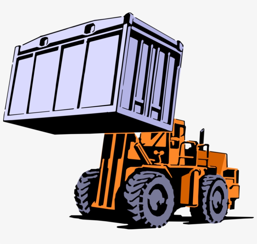 Vector Illustration Of Industrial Warehouseforklift - Forklift Clipart, transparent png #8479785