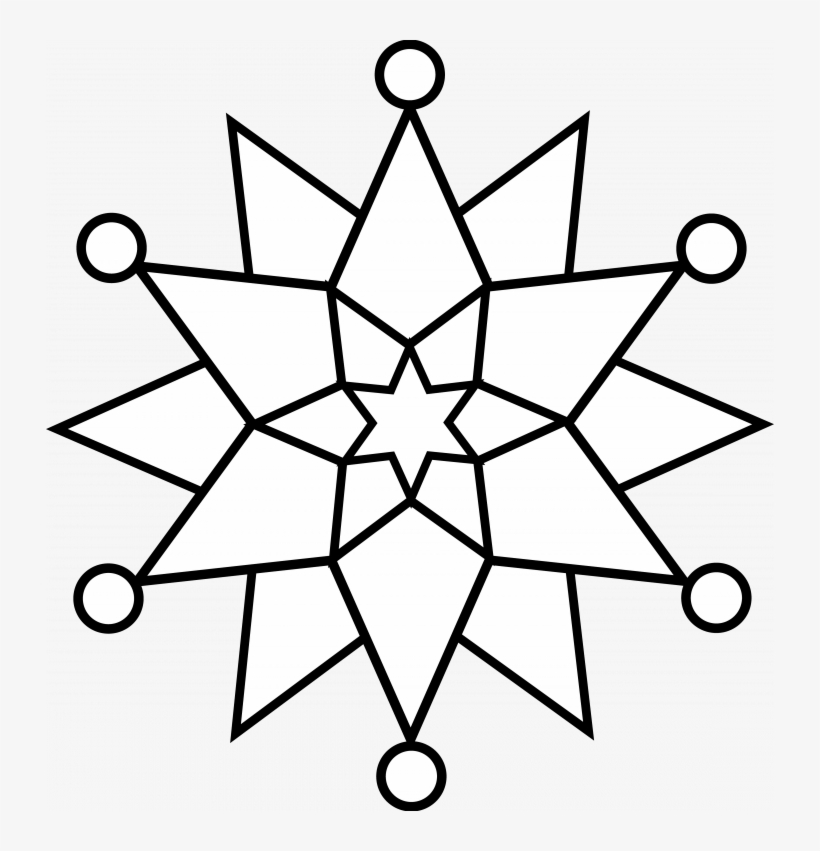 Christmas Snowflakes Coloring Pages Print - Easy Snowflake Coloring Sheets, transparent png #8481272