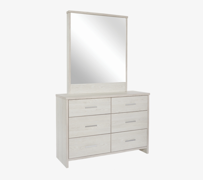 Atlas 6 Drawer Dresser With Mirror - Chest Of Drawers, transparent png #8486117