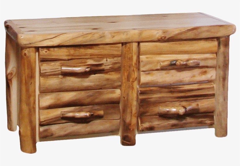 Aspen Log 4 Drawer Dresser - Coffee Table, transparent png #8486759