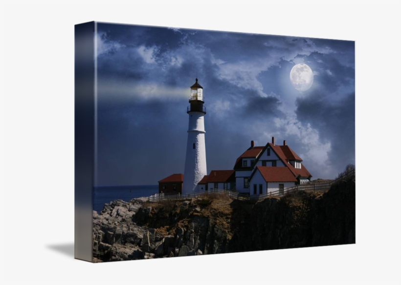 Night At Portland Head In Maine By - Lighthouse, transparent png #8488580