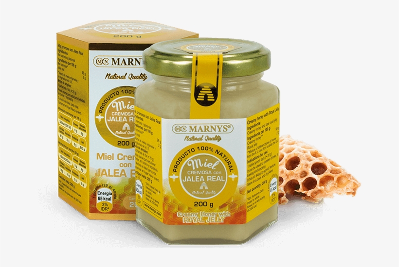 Creamy Honey With Royal Jelly - Marnys Creamy Honey Royal Jelly 200g, transparent png #8488848