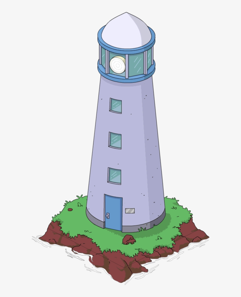 Lighthouse Clipart Water Scene - Simpsons Springfield Lighthouse, transparent png #8488988