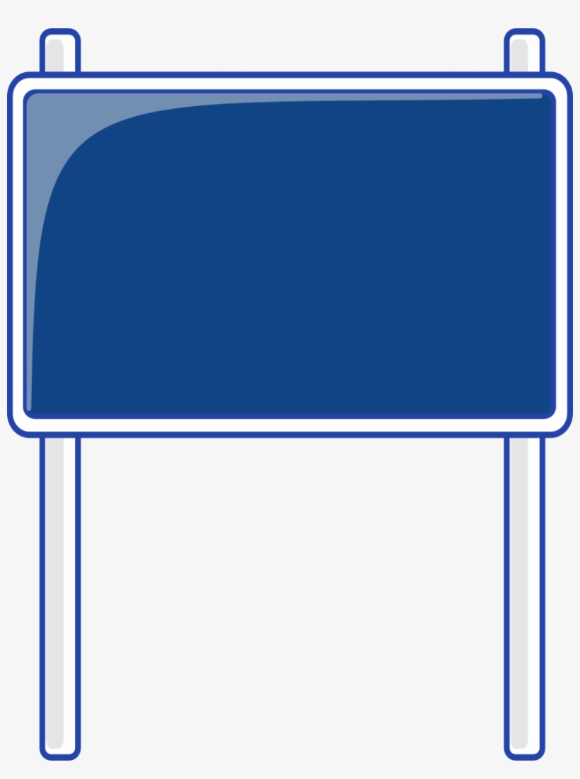 Blank Blue Road Sign, transparent png #8490622