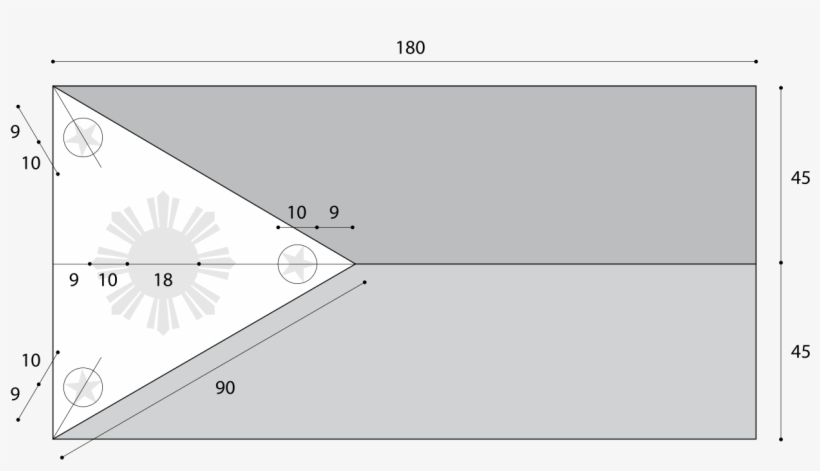 Flag Of The Philippines - Flag Of The Philippines Size, transparent png #8490662