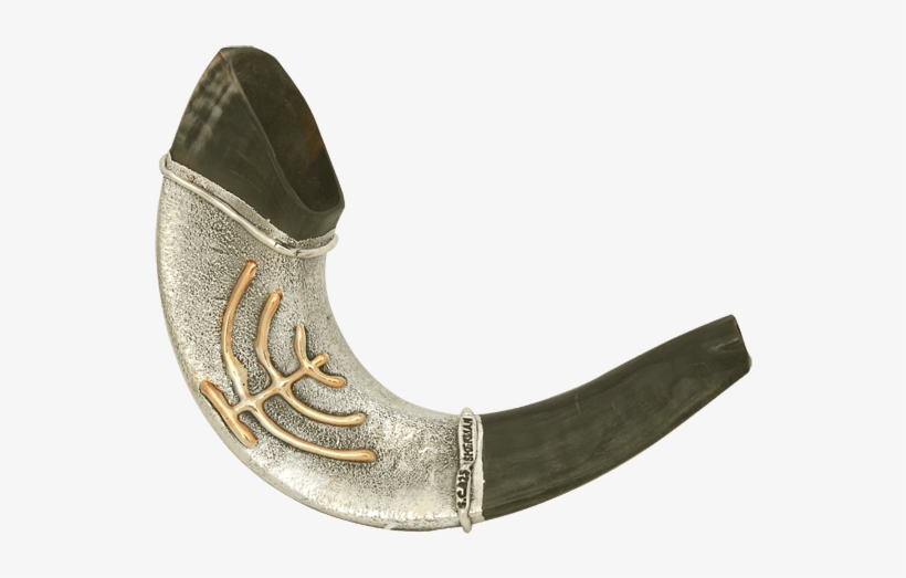 Silver And Gold Plated Ram Horn Shofar - Slip-on Shoe, transparent png #8492568