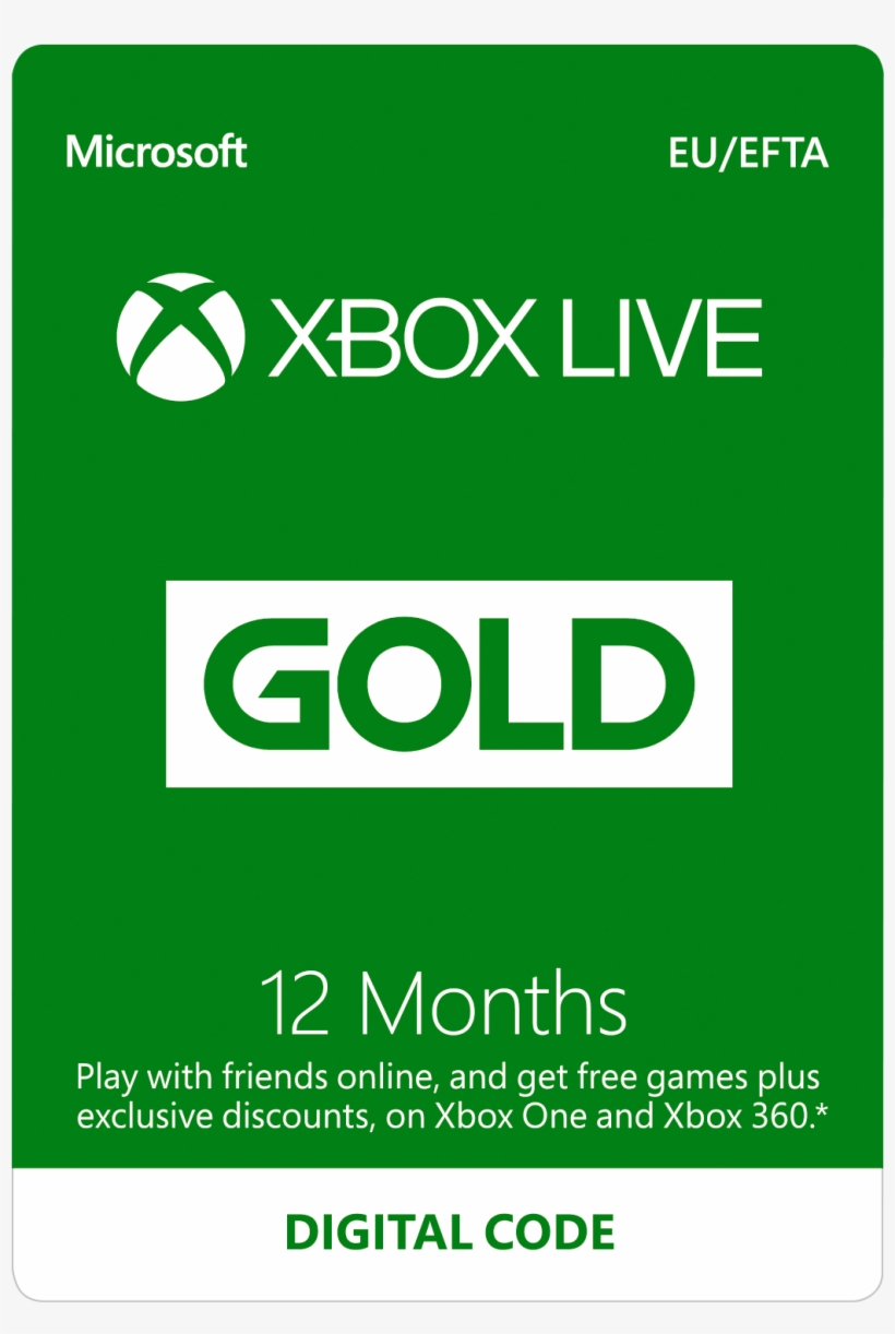 Digiistore Xbox Live 12 Months - Xbox Live Gift Card 6 Months, transparent png #8494533