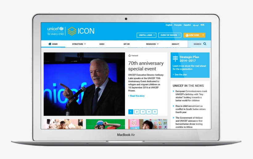 Concept For Redesign Of Unicef Intranet By John Gillespie - Unicef Intranet, transparent png #8495674