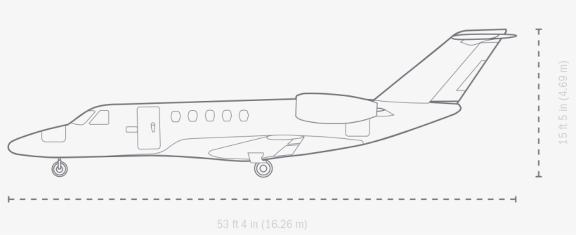 Cj4 - Dimensions Of A Private Jet, transparent png #8495897