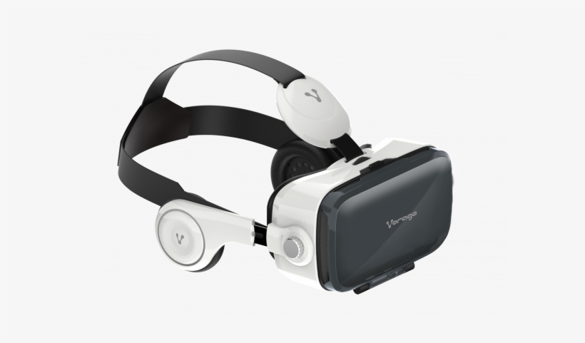 Lentes Realidad Virtual Vr-100 Blanco Audifonos Control - Vr Box With Headphone, transparent png #8496047