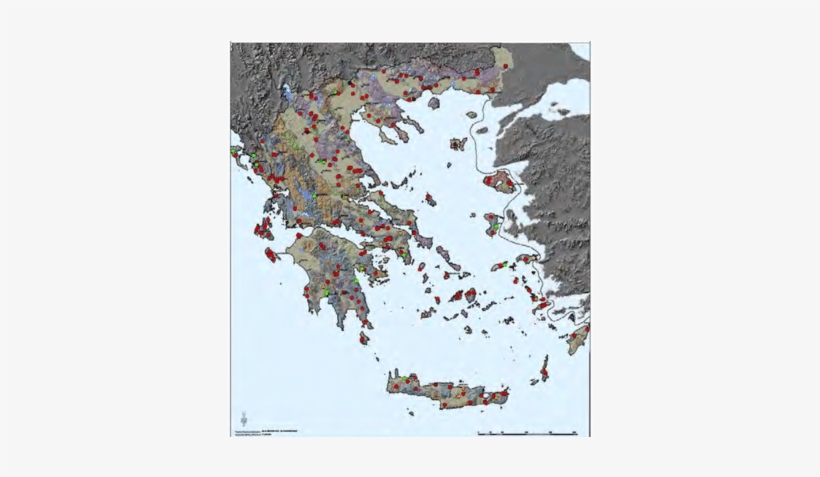 -quarry Distribution Throughout Greece And Operational - Greece Map, transparent png #8497666