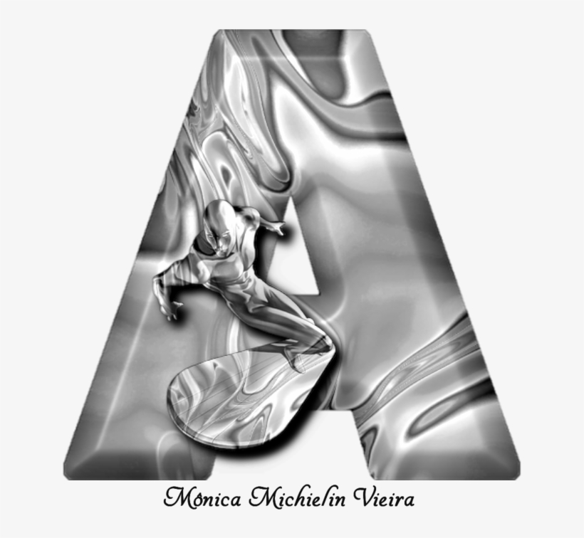 Alfabeto Surfista Prateado Png - Silver Surfer, transparent png #8498234