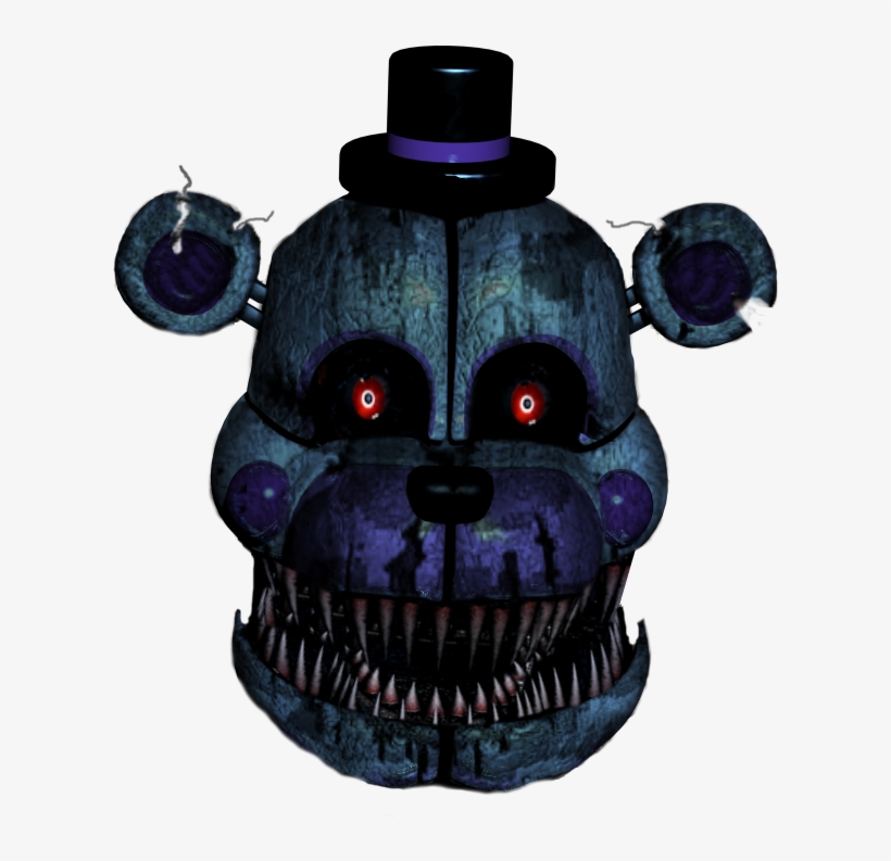 Nightmare Funtime Freddy Facing The Front - Water Bottle, transparent png #8498980
