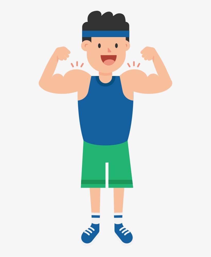 File Showing Off Or Flexing Muscles Svg - Fitness Man Cartoon Png, transparent png #850391