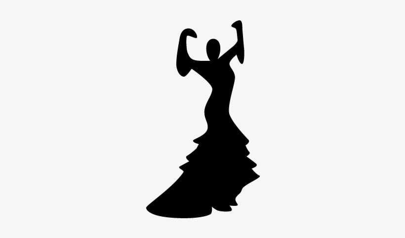 Flamenco Female Dancer Silhouette Vector - Flamenco Dancers Silhouette Clipart, transparent png #850416