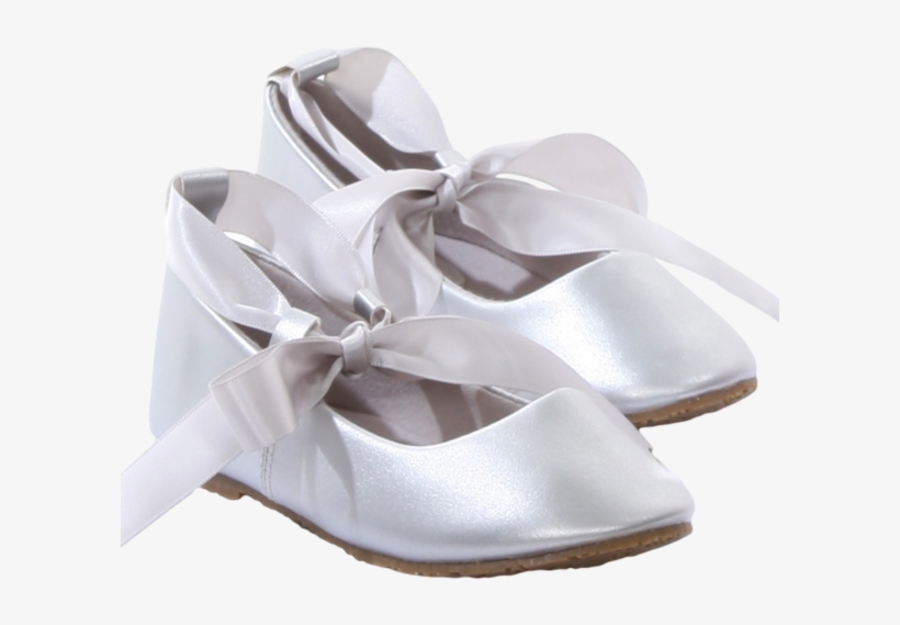 Silver Ballet Flats Girls Dress Shoes With Grosgrain, transparent png #850518